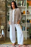 Nonni Gingham Napoleon Jacket Mocha